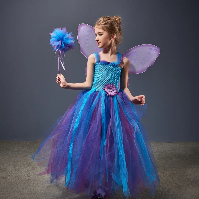 Mia Belle Girls Pink Flower Garden Fairy Halloween Costume