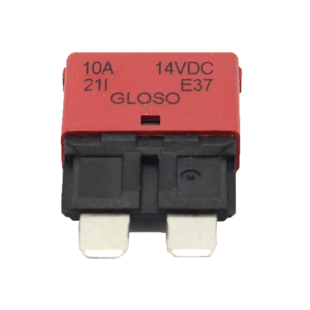 10A Blade Fuse Circuit Breaker 12V 24V Automatic Reset Marine Low Profile Quick