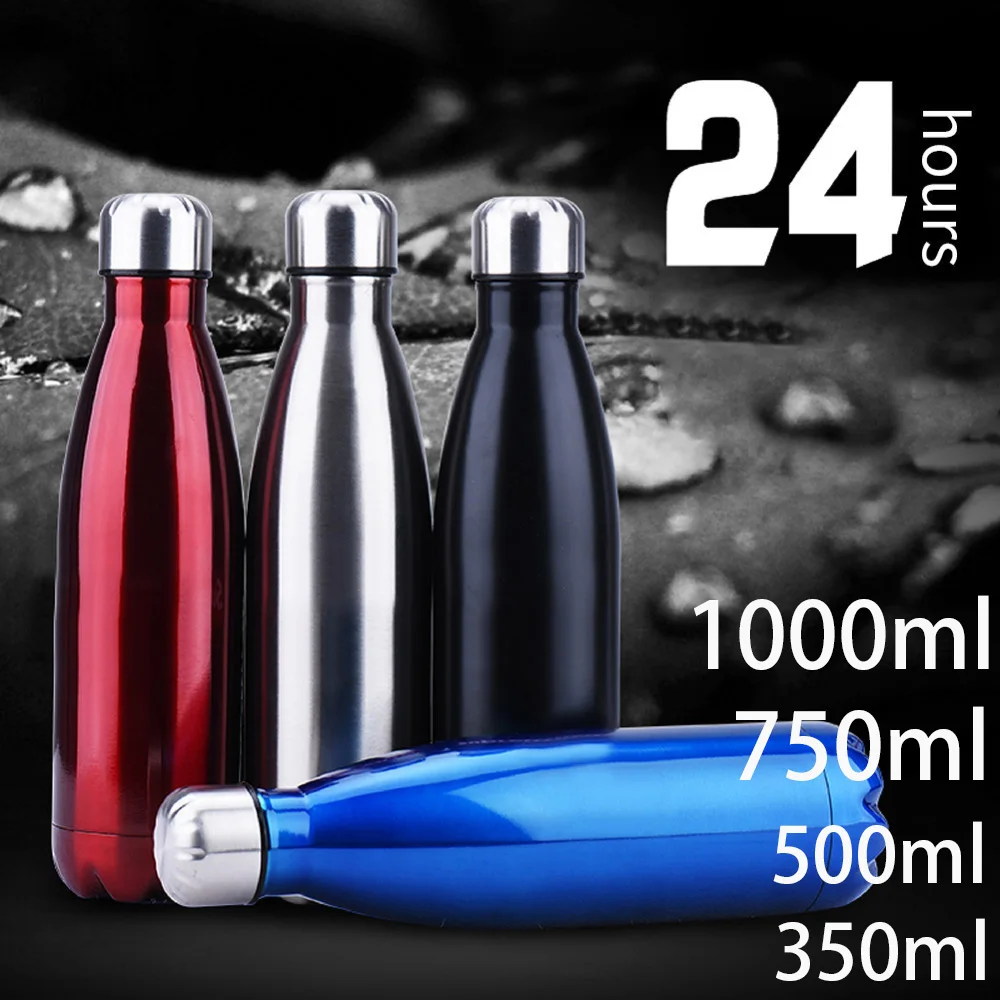 

Stainless Steel Insulated Water+Bottles Vacuum Thermos Flask Sport Cola Beer Tea Coffee Bottlle Travel 1000ml Drinkware Botella