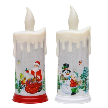 

Merry Christmas Electronic Teardrop Candle Simulation Tea Light Lamp Decoration