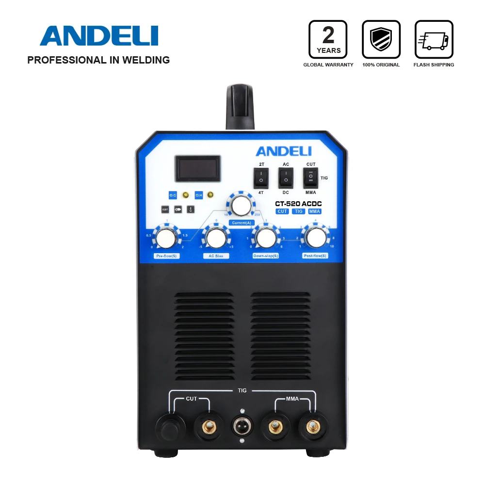 ANDELI Multi-Function AC/DC TIG Welding Machine TIG MMA ARC CUT 3 in 1 CUT Welding Machine TIG Welder