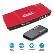 DP KVM Switch 2 Ports USB 2x1 Display Port KVM Switcher 2 Ports DP KVM 2 In1Out with 2Pcs 5ft KVM and DP Cables Sharing 2 DP PCs