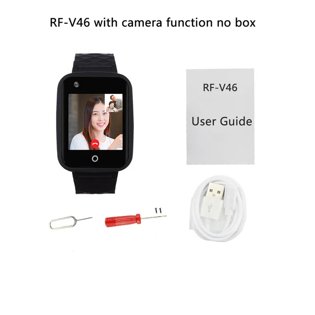 Персональный gps Смарт-часы трекер RF-V46 4G LTE gps трекер для Elederly детей управление здоровьем с HR& BP gps отслеживание в реальном времени - Цвет: no box with video