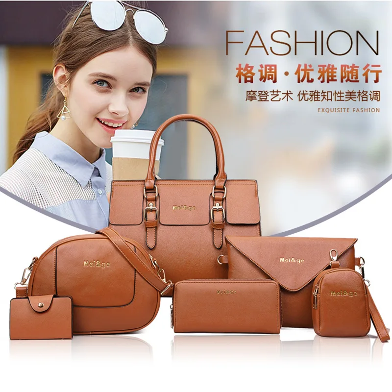

2019 New Style Korean-style Fashion Shoulder Oblique Hand Different Size Bags Six Pieces Set WOMEN'S Bag
