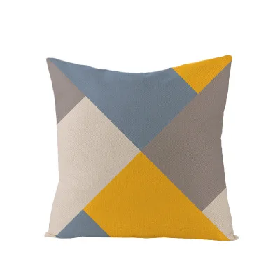 45x45 см, современный стиль, желтые геометрические абстрактные льняные Чехлы для подушек, мягкая домашняя кровать, диванная подушка, наволочка, наволочка