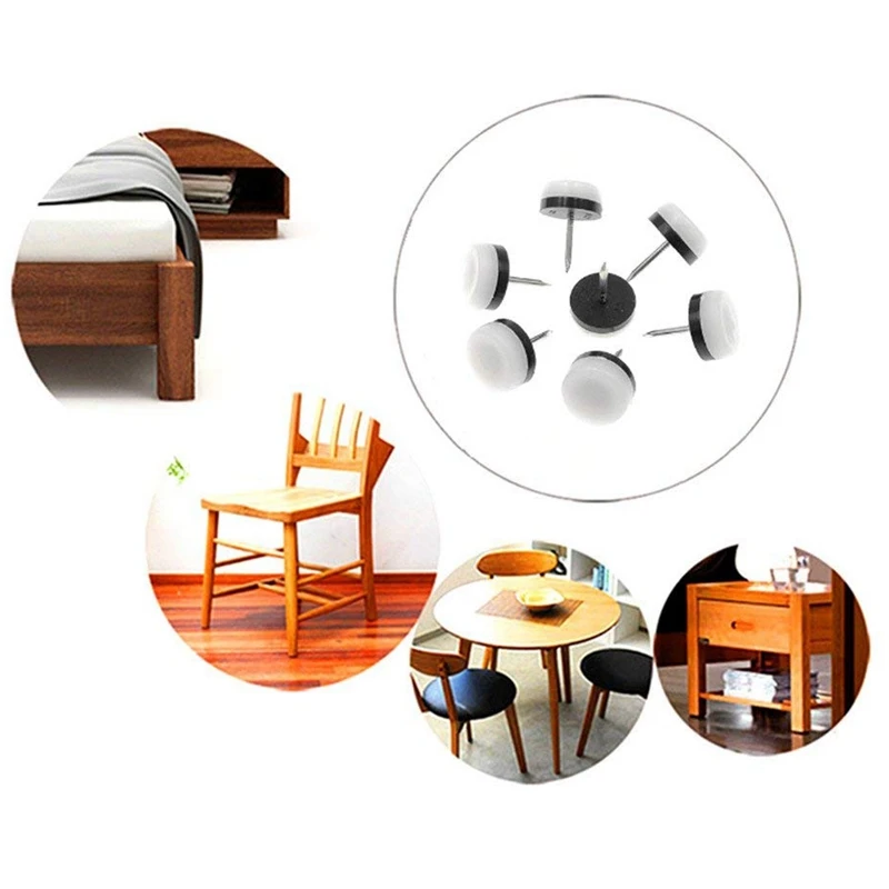 40 шт утолщенные мебельные скользящие, нейлоновый ползунок для ногтей, напольный протектор для деревянных ножек стула, стола, дивана(18 мм или 0,7 дюйма