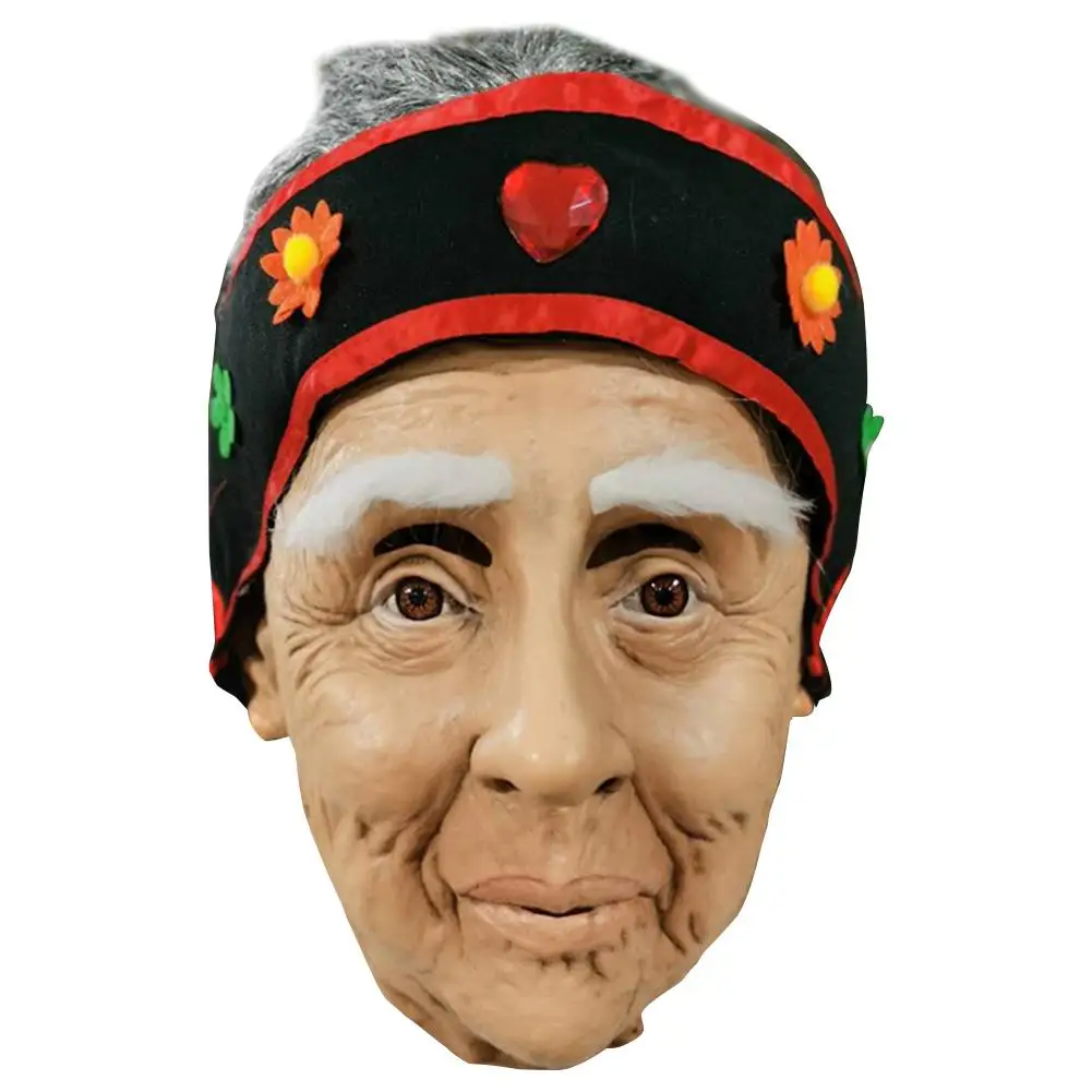 Новинка Хеллоуин маска Mengpo для дам в возрасте латексная Хэллоуин Masquerad костюм