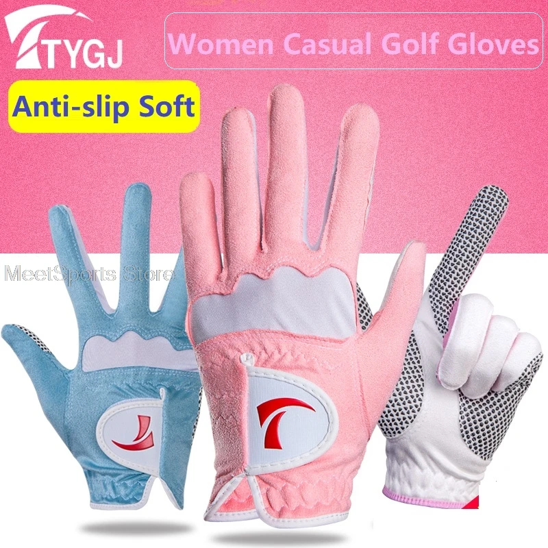 Sports Golf Gloves Women 1 Pair Left Hand Right Hand Breathable Mittens