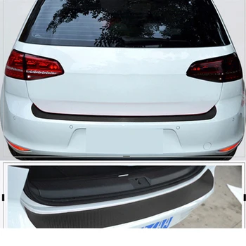 

W/ Scraper Car Sticker Vehicle Rear Bumper Trunk Tail Lip Protector Carbon Fiber PVC Auto New