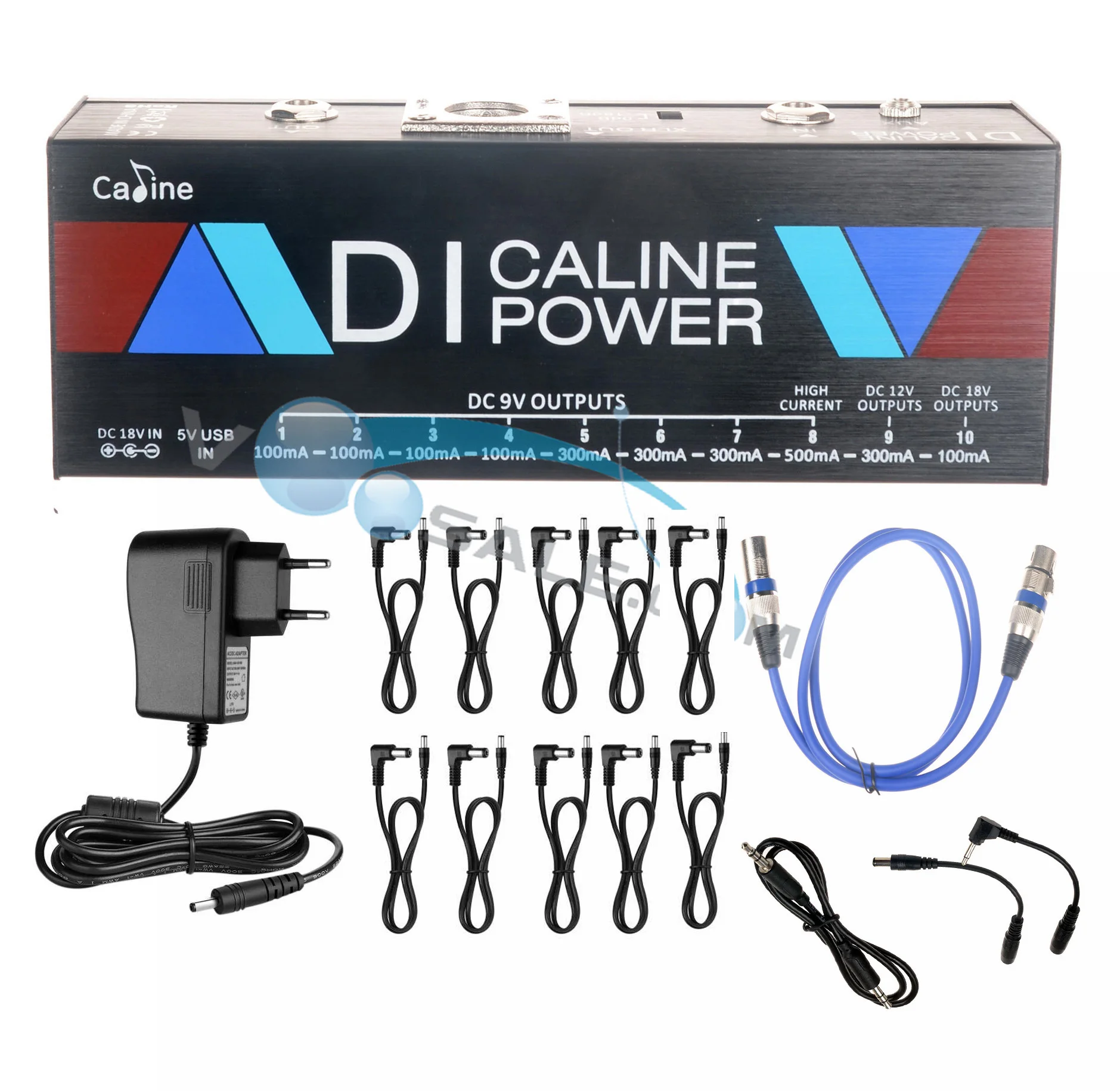 Caline DI Box мульти блок питания CP-201 DI power 10 Way 18V 1A для педали эффектов аксессуары для гитары Изолированное питание с кабелем XLR