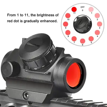 

1x25mmT1 11-level Changeable Holographic Mini Sight with Increased Red Dot in the Red Film