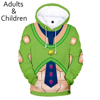 

Comfortable 3D JOJO's fantastic adventure character suit Hoodies men women Hoodie boys girls Autumn green 3D JOJO Kids pullovers