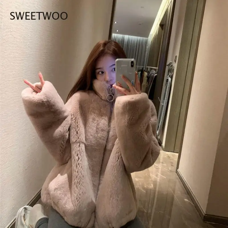 Women Winter Faux Fur Coat Female Stand Collar Jacket Casual Warm Soft Fake Fur Overcoat Manteau Fourrure Femme Outwear