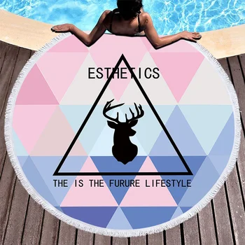 

Round 150cm Towel Beach Summer Microfiber Nordic Geometry Print Unicorn Mat Toallas Outdoor for Adults Picnic Yoga Mat Blanket