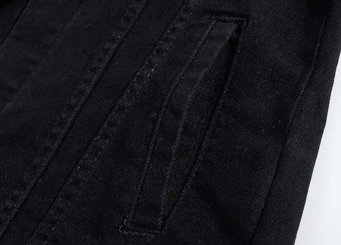 Jaqueta jeans casual de algodão slim fit