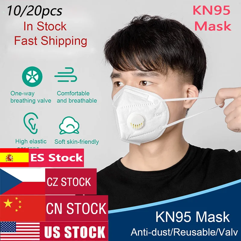

10/20PCS KN95 Mask Particulate Respirator Protective Safety Mask Face Mask