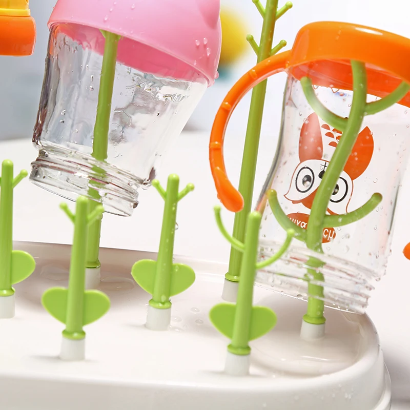 Baby Milk Bottles Cleaning Drainer Newborn Baby Drying Dust Cover Shelf Nipple Storage Rackdust-proof