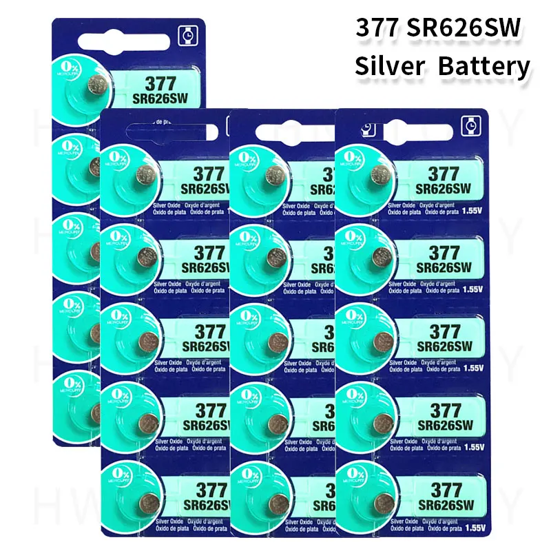 20X (4 упаковки) 100% оригинальный 377 SR626SW 626 SR626 V377 AG4 батарейный блок для часов сделано