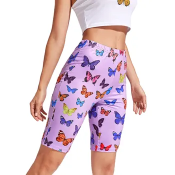

Women Printed Stretch Short Leggings, High Waist Colorful Yoga Bicycle Capri Pants Sweatpants