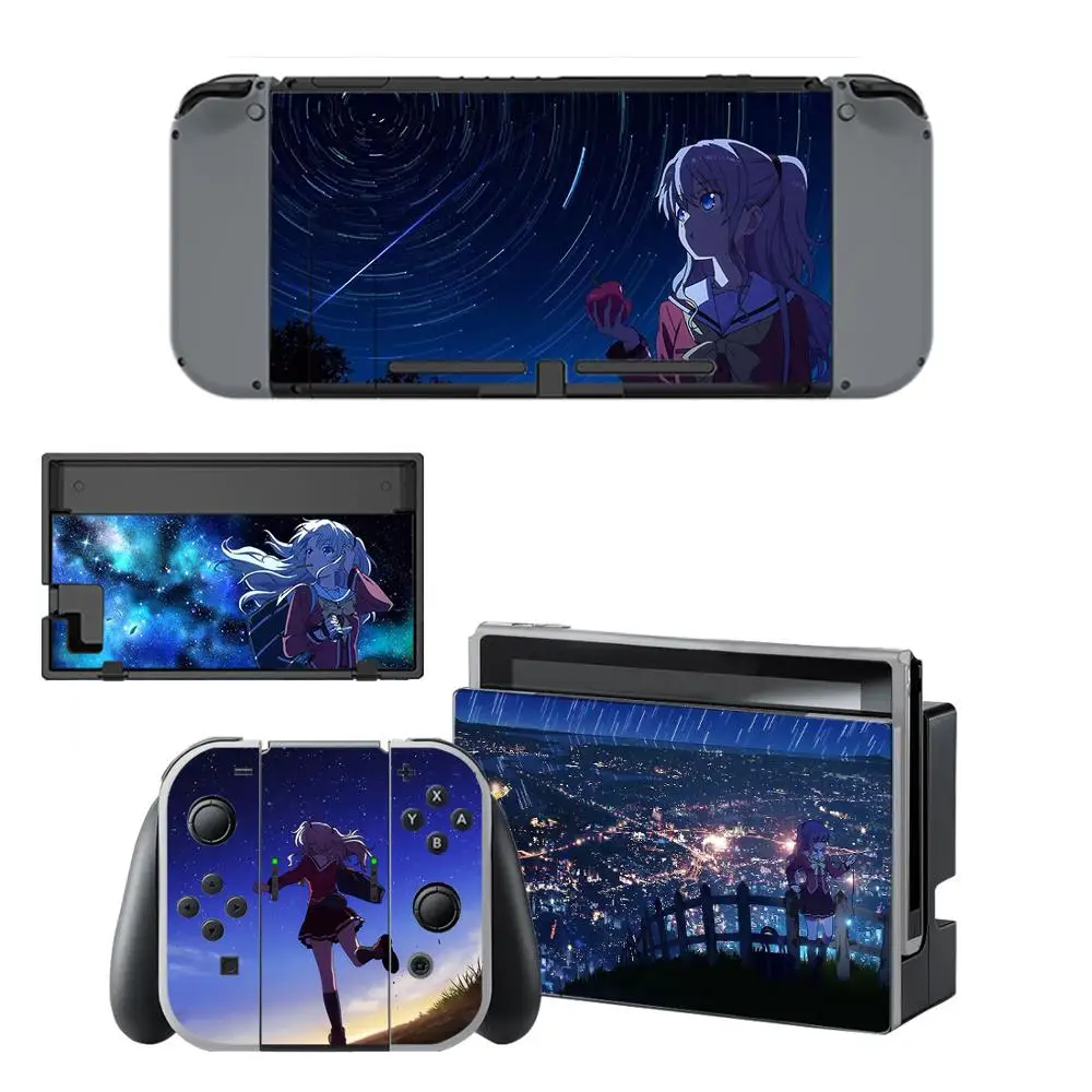 Наклейка в стиле аниме Charlotte Nintendo Switch наклейка для s скины консоли и контроллера Joy
