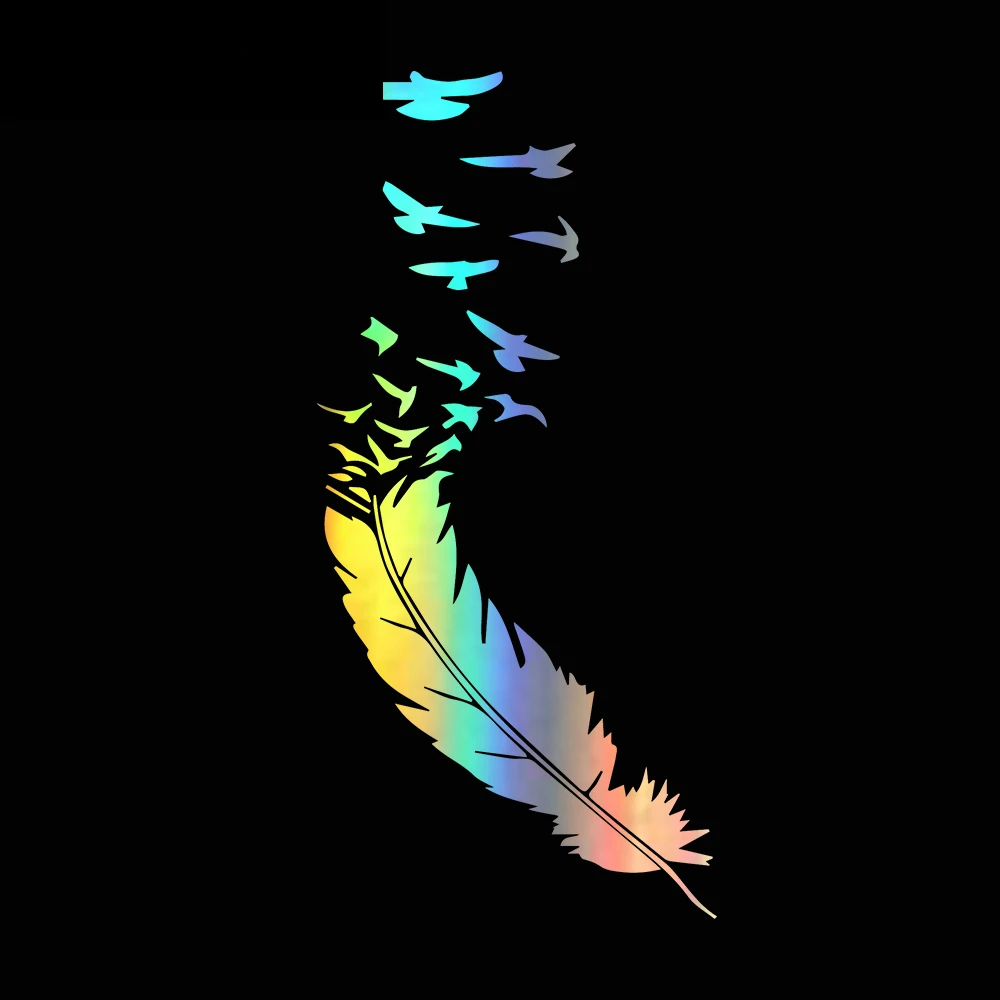 

Feather Turns Into A Bird Vehicle Car Stickers Car Door Bumper Decals Car Door Body Window KK Vinyl Stickers 20*10CM