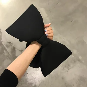 

2019 Big Bow Handbags Luxury Designer Spacewadding Women Bag Butterfly knot Black Tote Fashion Evening Cotton Clutch 5 colors