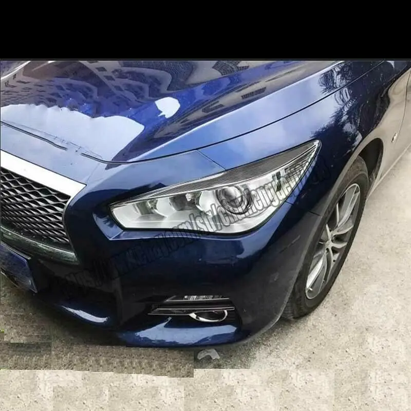 Модификация автомобиля автомобильные аксессуары Фары век брови углеродного волокна для Infiniti Q50- 2 шт