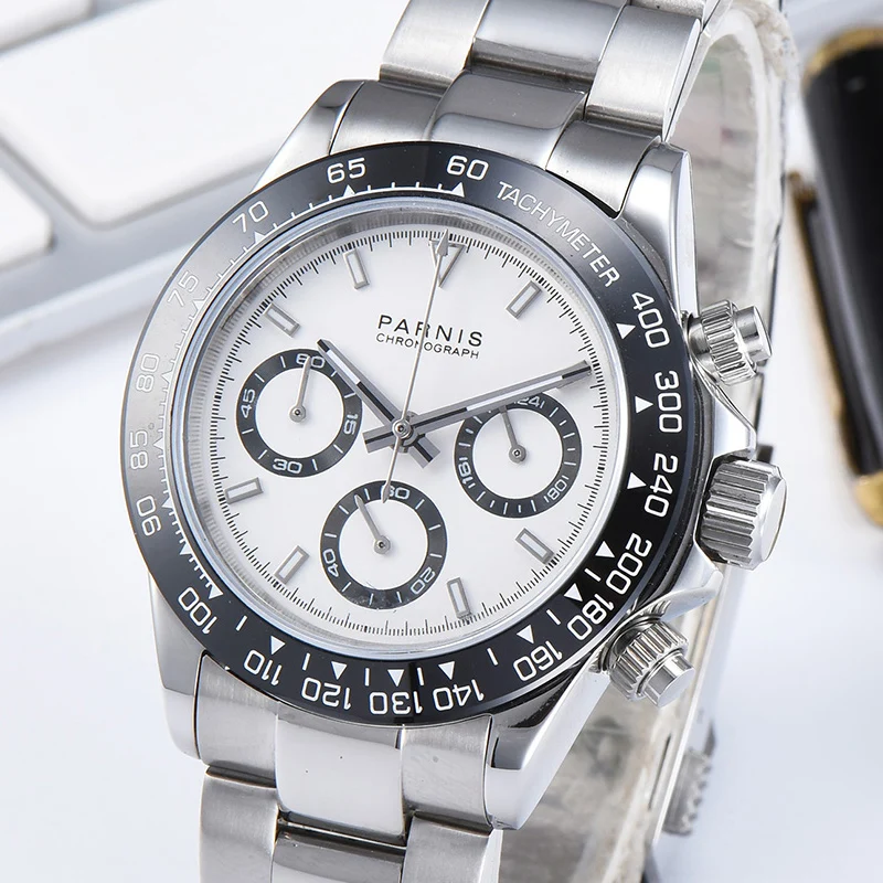$77.14 Parnis 39Mm Quartz Vk64 Chronograph Watch Men Brand Luxury Pilot Sport Luminous Waterproof Sapphire
