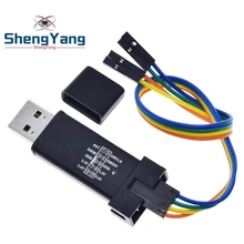 Simulador st link v2 mini stm8 stm32, simulador de download para programadores com capa e cabo dupont st link v2,