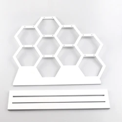 New Natural Wood White Honeycomb Jewelry Earring Display Stand Up to Hold 9 Earrings