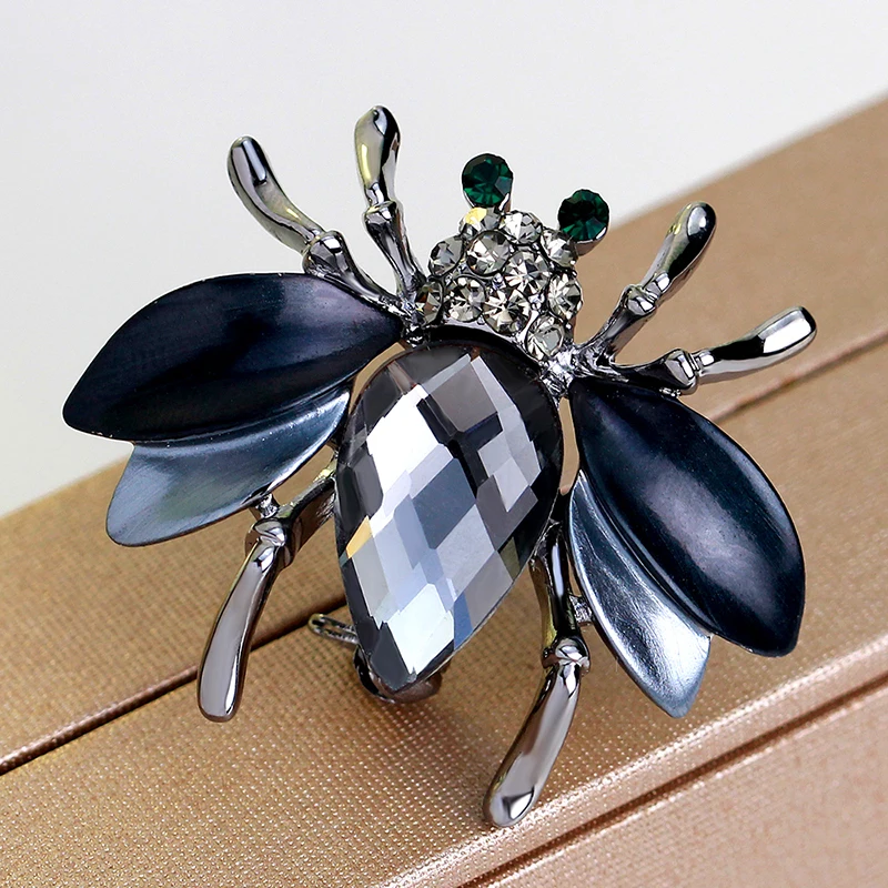 1 шт. милая модная блестящая брошь в виде пчелы с большим кристаллом стразы
