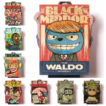 

British science fiction thriller TV series Black Mirror family wall decoration poster retro style high quality canvas o229