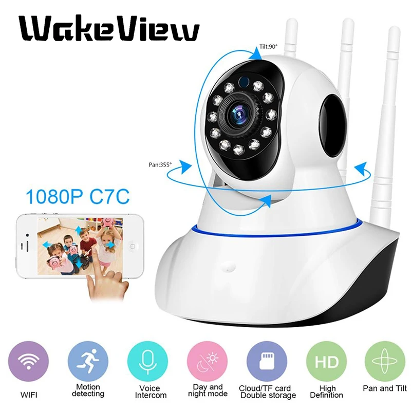 WakeView HD 1080P Wireless WIFI IP Camera Home Indoor Security Monitor Smart Network Video System Two Way Audio Night Vision IR