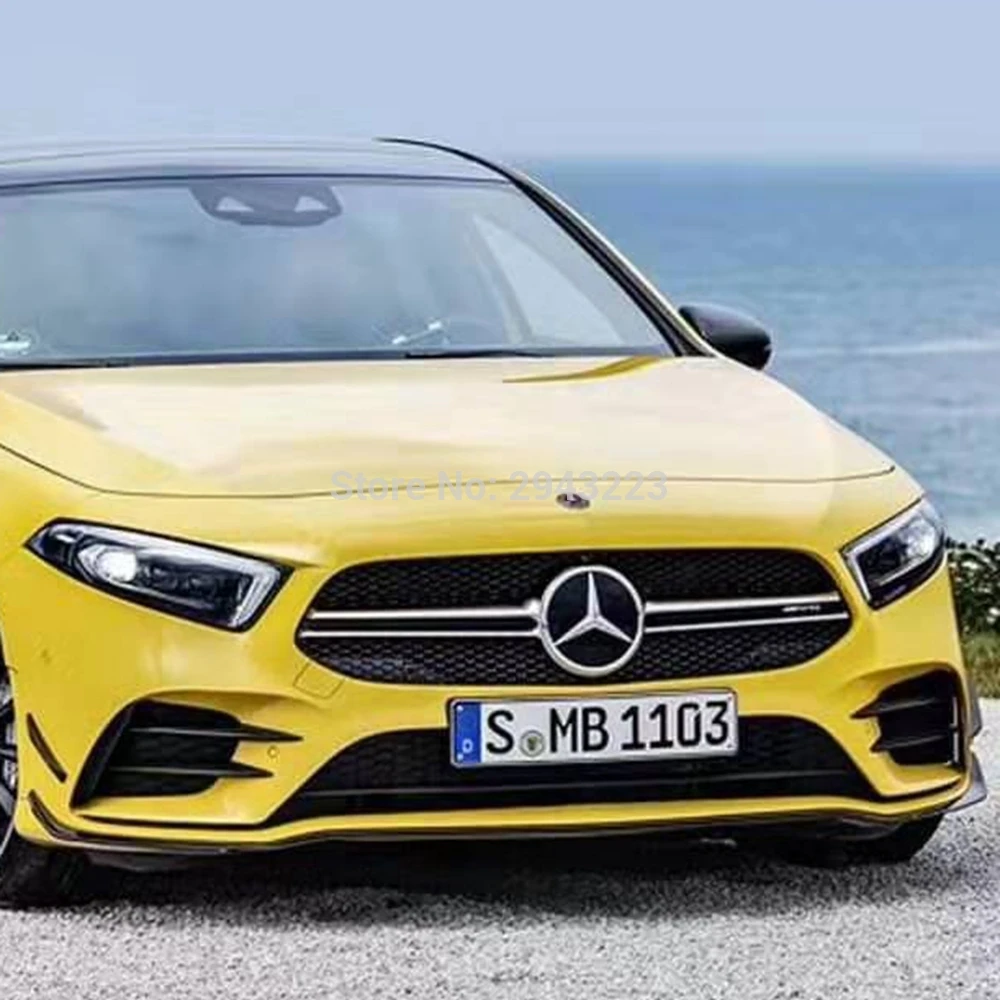 Для Mercedes Benz A Class W177 A35 A45 A200 A180 глянцевый черный передний бампер спойлер разветвители Canards вентиляционные отверстия 7 шт