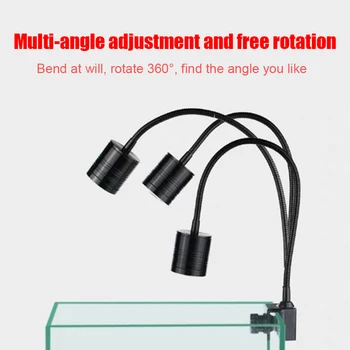 

3W Portable With Gooseneck LED Aquarium Light Clip On 360 Rotation Fish Tank Landscape Aluminum Plants Growing Dimmable Flexible