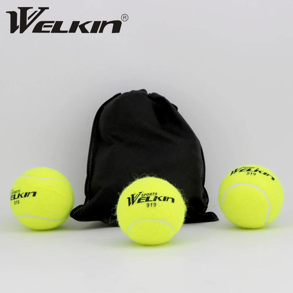 WELKIN 3pcs Training Tennis Professional Training Tennis Ball With Carry bag High bounce for Family Friend Beginner School Club