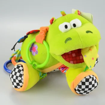 

Infant Baby Soft Hippo Animal Plush Handbells Rattles Handle Toys Hot Selling With Teether Baby Toy 0-12 Months