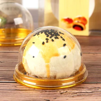 

Transparent Mini Cake Box PET Material Biscuits Cakes Kitchen Family Muffins Dome Box Fashion Round Bread Party Mini Cakes Box