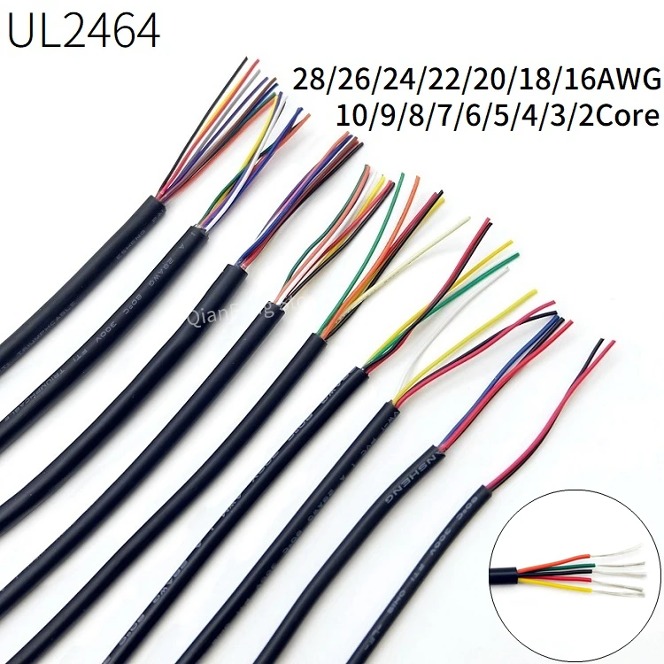 Uitstekend Meisje Vormen 2M Omhulde Draad Kabel 28 26 24 22 20 18 16 Awg Signaal Kabel 2 3 4 5 6 7 8  10 Cores Zachte Elektronische Audio Controle Draad UL2464|Draden & Kabels|  - AliExpress