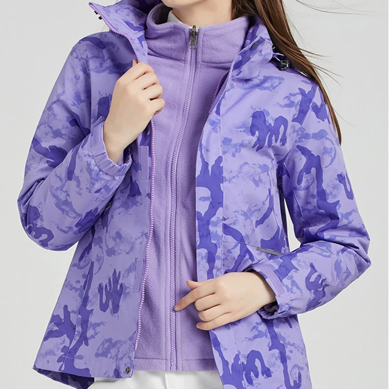 3-in-1 Set Winter Outdoor Coat Men Women Thermal Waterproof Windproof Detachable Hiking Jacket Hunting Ski Suit Sports Tracksuit | Спорт и