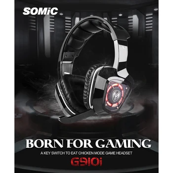 

Somic G910I Gaming Headphone 7.1 Sound Vibration Headset Earphones USB with Mic Microphone PC Bass Stereo Laptop Computer