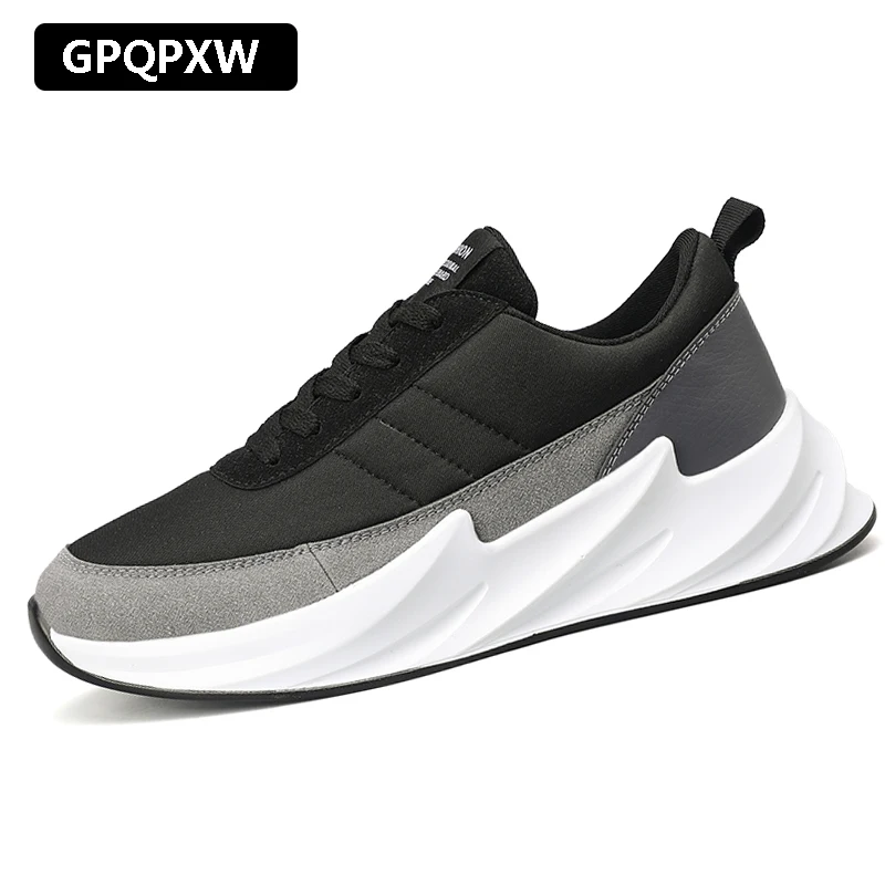 GPQPXW Shark Design Bottom Tennis Shoes Men's Mesh Casual Sports Dark Gray | Обувь