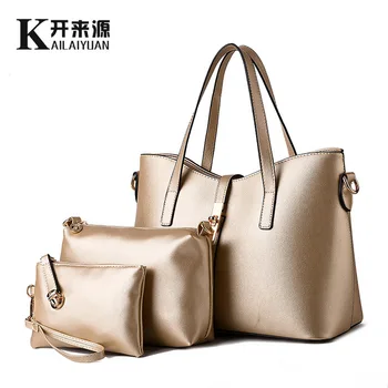 

3Pcs Fashion Women's Handbag Shoulder Messenger Tote Purse Bag Set 2020 Hot Sale Pure Color Fashion Casual All-Match