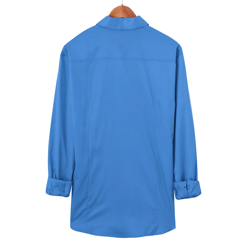 Camisa Masculina мужская Евро-американская деловая Повседневная Однотонная рубашка с отворотом с длинными рукавами бежевая рубашка Топы 19Aug13 P30