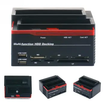 

ALL in One HDD Docking/Dock Station HD Dual SATA IDE to Usb 2.0 2.5 3.5 External Hard Drive Reader Housing Case HD BOX