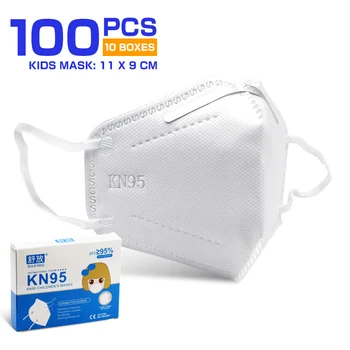 

50pcs Reusable Face Mask 4 layers PM2.5 95% Filter Disposable PM2.5 Particle Dust Mask Kids Mask Safety Face Mask 4-15 years old