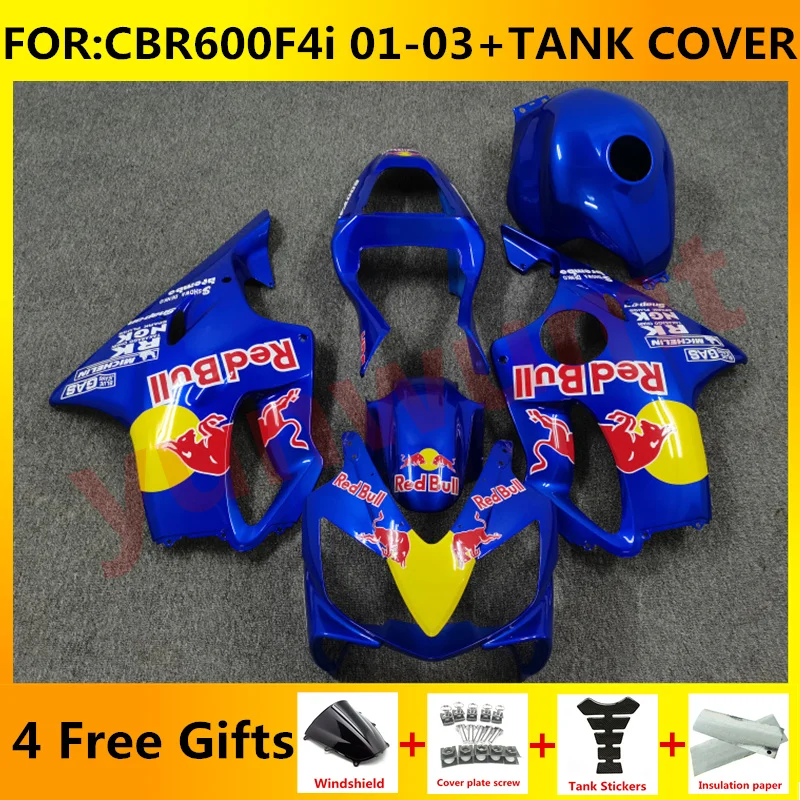 Обтекатели для мотоцикла и бака синие желтые Honda CBR600 F4i 01 02 03 CBR 600 2001 2002 2003 |
