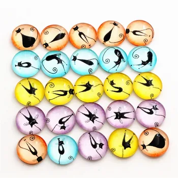 

Hot Sale 50pcs 12mm Mixed Handmade Photo Glass Cabochons (D5-41)