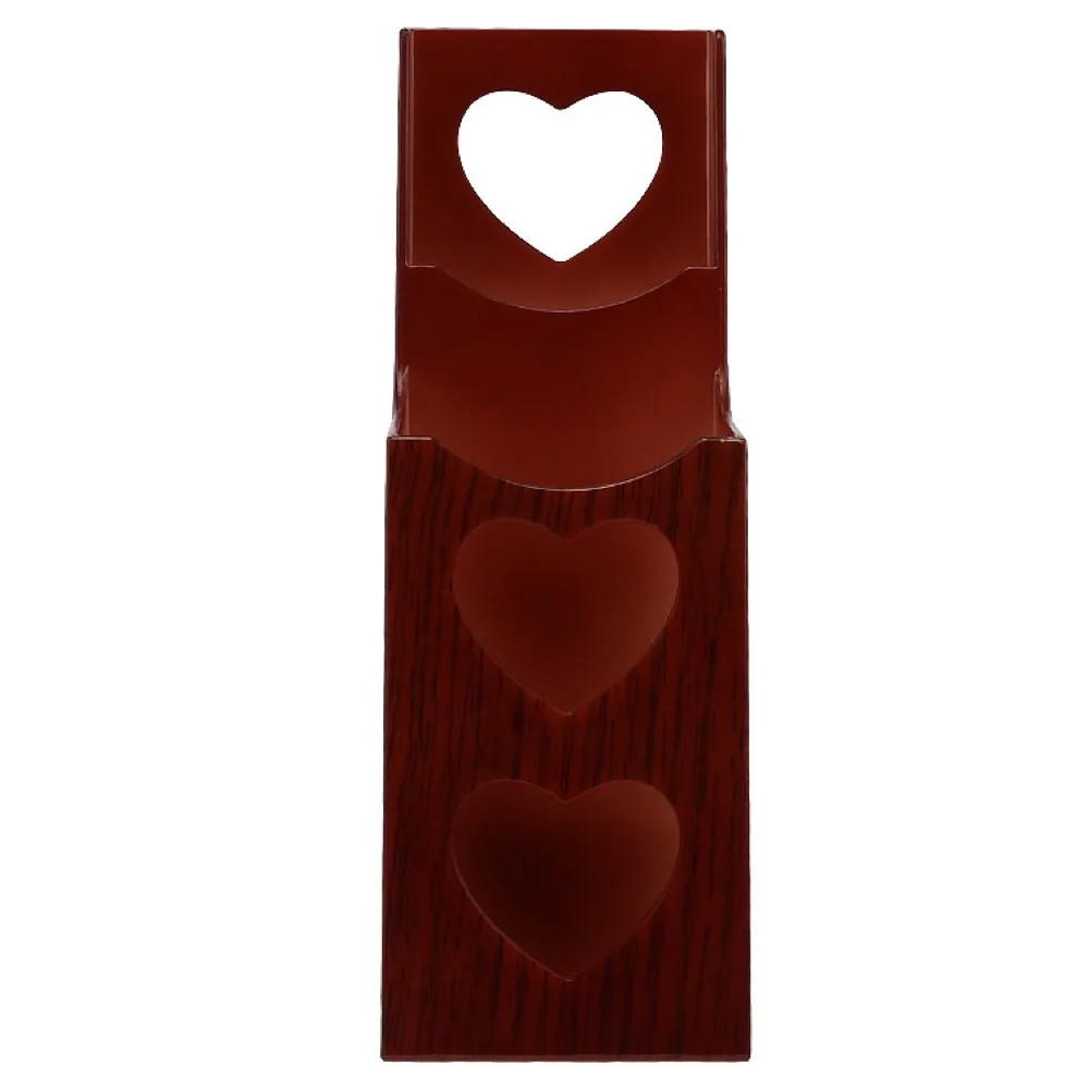 

The new mahogany makeup brush storage tube ABS plastic heart-shaped design double hole makeup brush pen barrel saves space, ligh