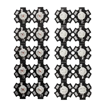 

20Pcs 3W High Power Star LED Light Lamp Bulb - 10Pcs Red & 10Pcs Blue